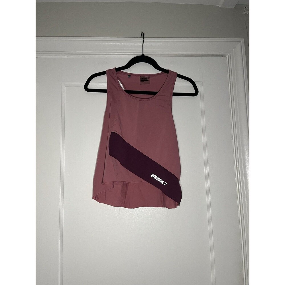 Gymshark Women's S Tank Top Asymmetric Dusky Pink Sporty Athletic Athleisure